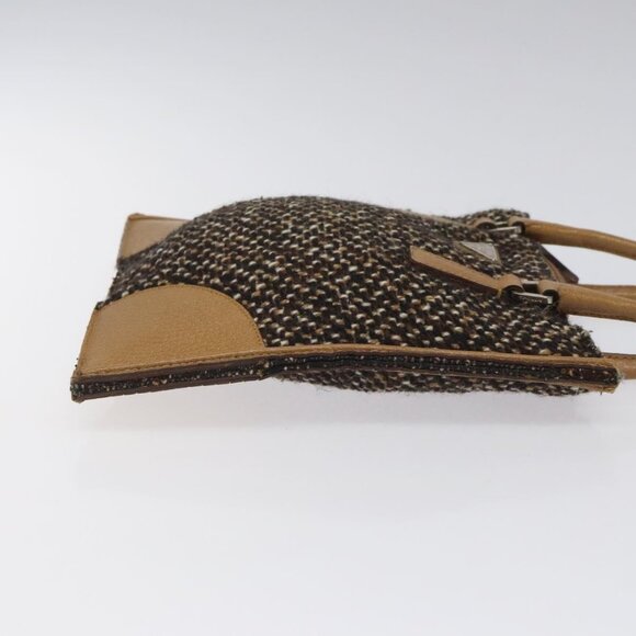 PRADA Hand Bag Wool Brown Auth - Picture 3 of 16